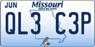 MO license plate QL3C3P
