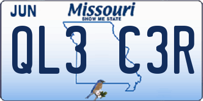 MO license plate QL3C3R