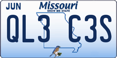 MO license plate QL3C3S