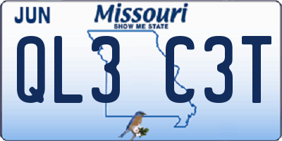 MO license plate QL3C3T