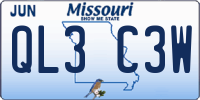 MO license plate QL3C3W