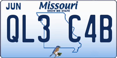MO license plate QL3C4B