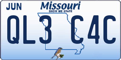 MO license plate QL3C4C