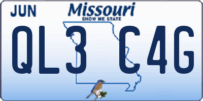MO license plate QL3C4G