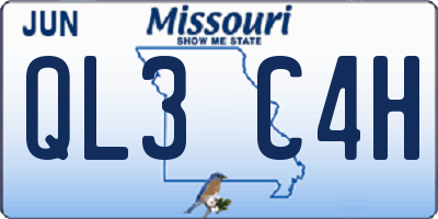 MO license plate QL3C4H