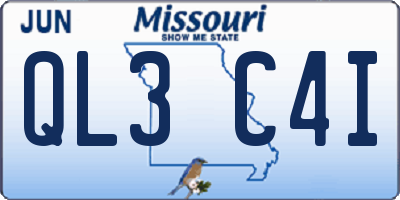 MO license plate QL3C4I