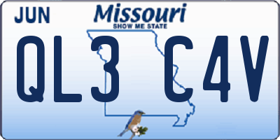 MO license plate QL3C4V