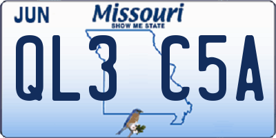 MO license plate QL3C5A