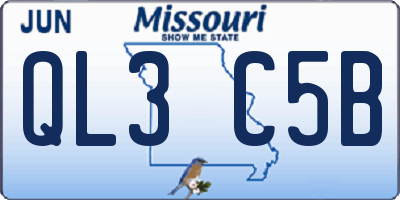 MO license plate QL3C5B