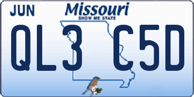 MO license plate QL3C5D