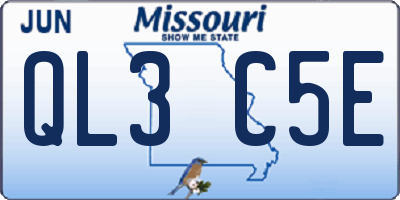 MO license plate QL3C5E