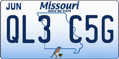 MO license plate QL3C5G