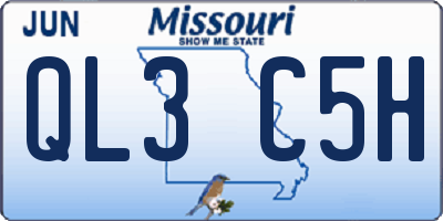 MO license plate QL3C5H