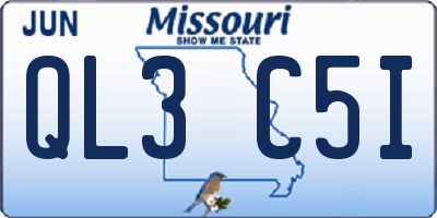MO license plate QL3C5I