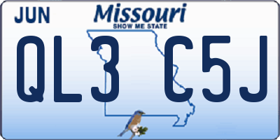 MO license plate QL3C5J