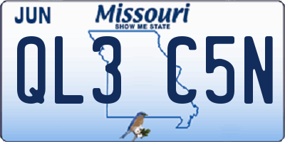 MO license plate QL3C5N