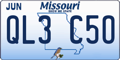 MO license plate QL3C5O