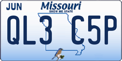 MO license plate QL3C5P