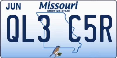 MO license plate QL3C5R