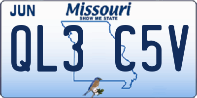 MO license plate QL3C5V