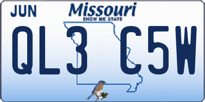 MO license plate QL3C5W