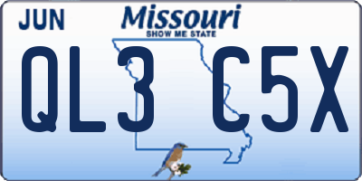 MO license plate QL3C5X