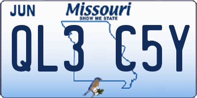 MO license plate QL3C5Y