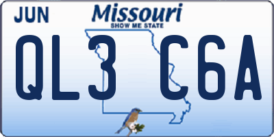 MO license plate QL3C6A