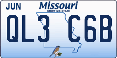 MO license plate QL3C6B