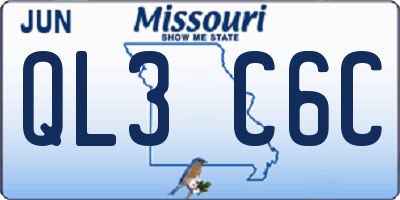 MO license plate QL3C6C