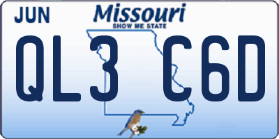 MO license plate QL3C6D