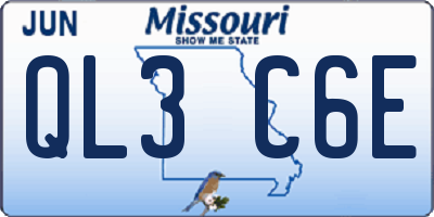 MO license plate QL3C6E