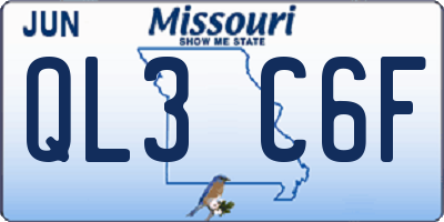 MO license plate QL3C6F