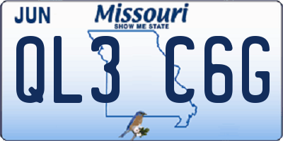 MO license plate QL3C6G
