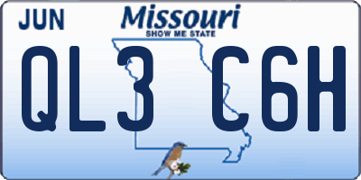 MO license plate QL3C6H