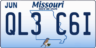 MO license plate QL3C6I