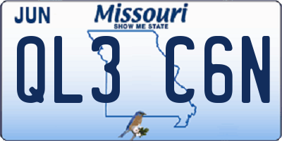 MO license plate QL3C6N
