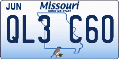 MO license plate QL3C6O