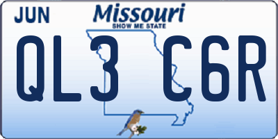 MO license plate QL3C6R