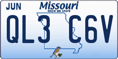 MO license plate QL3C6V