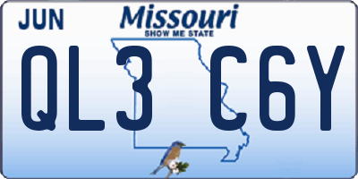 MO license plate QL3C6Y