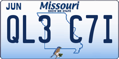 MO license plate QL3C7I