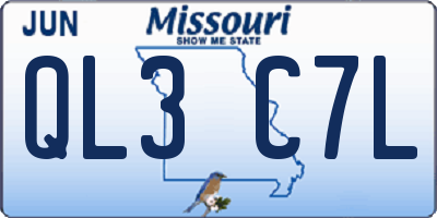 MO license plate QL3C7L
