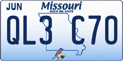 MO license plate QL3C7O