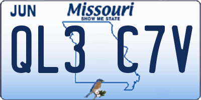 MO license plate QL3C7V