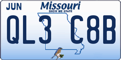 MO license plate QL3C8B