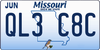 MO license plate QL3C8C