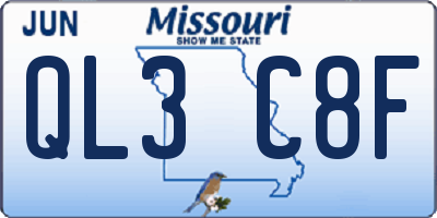 MO license plate QL3C8F