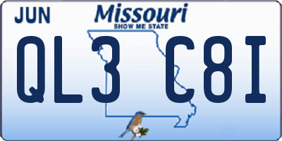 MO license plate QL3C8I