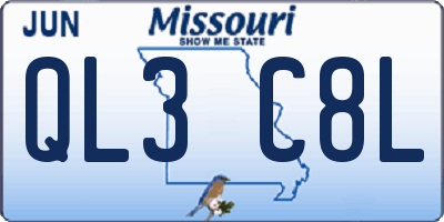 MO license plate QL3C8L